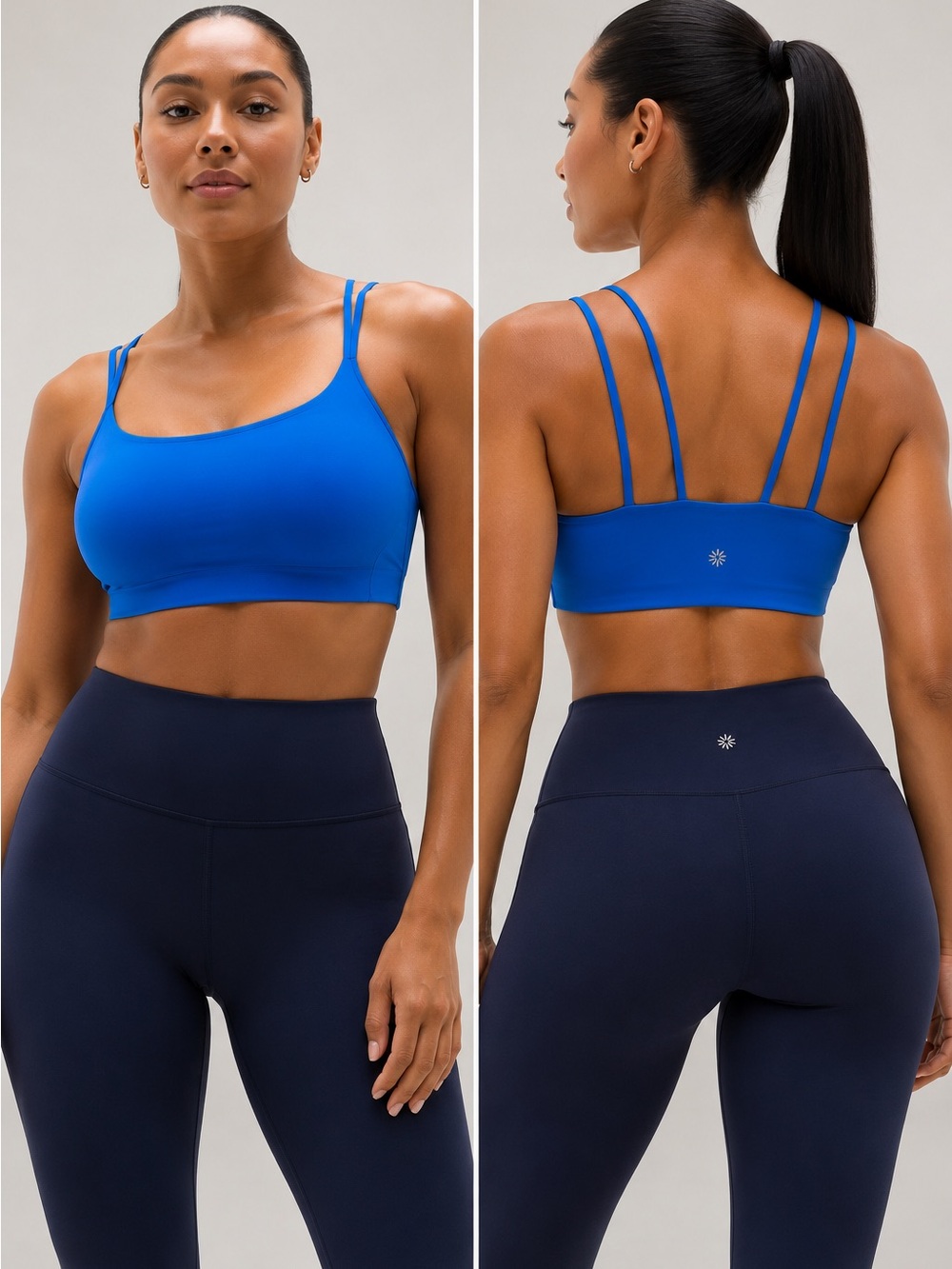 Athleta Transcend Strappy Bra Small/ D-DD in Breaker Blue